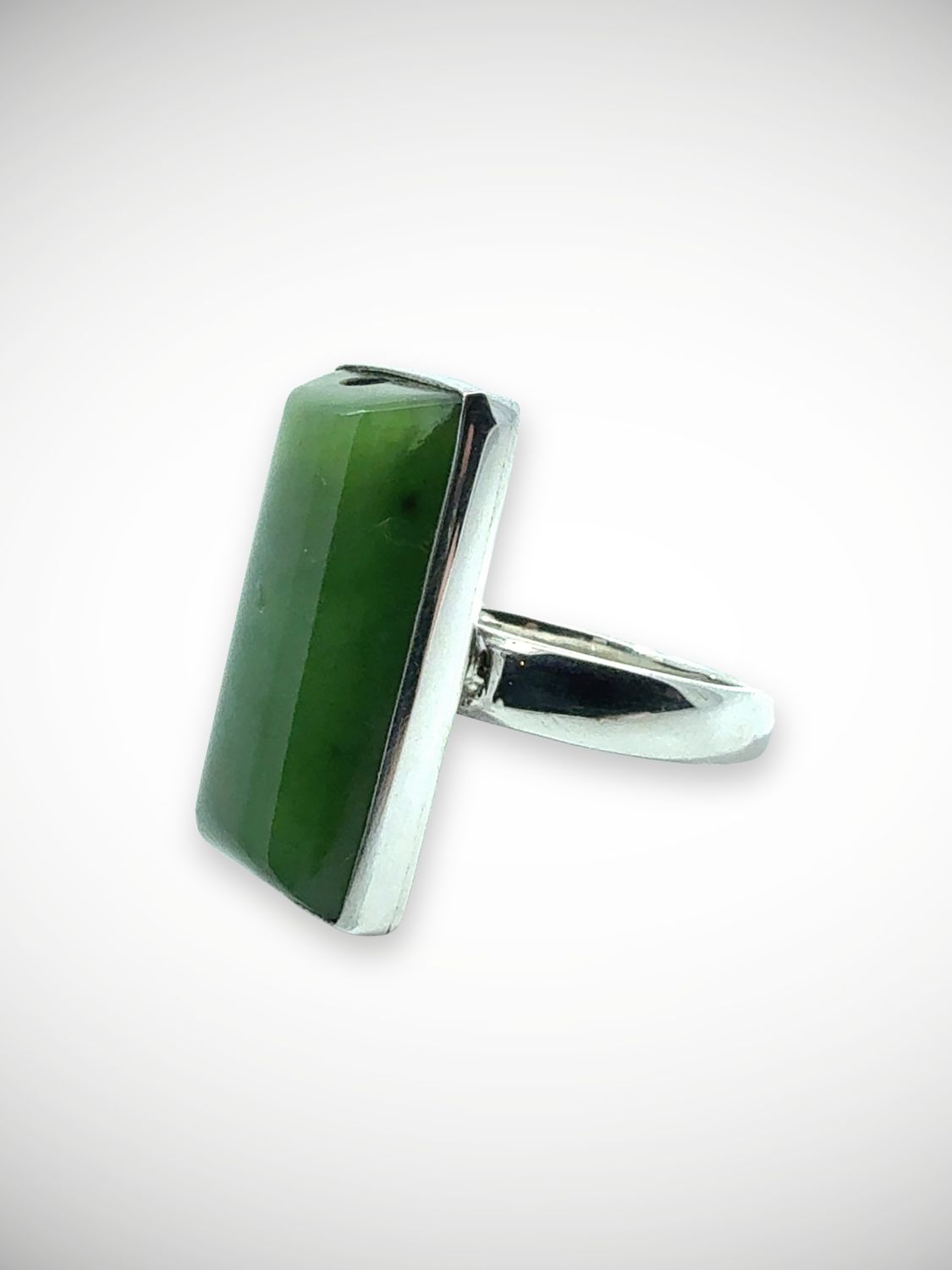 Moko Pounamu Genuine NZ Kahotea Greenstone & Sterling Silver Ring - Epiha