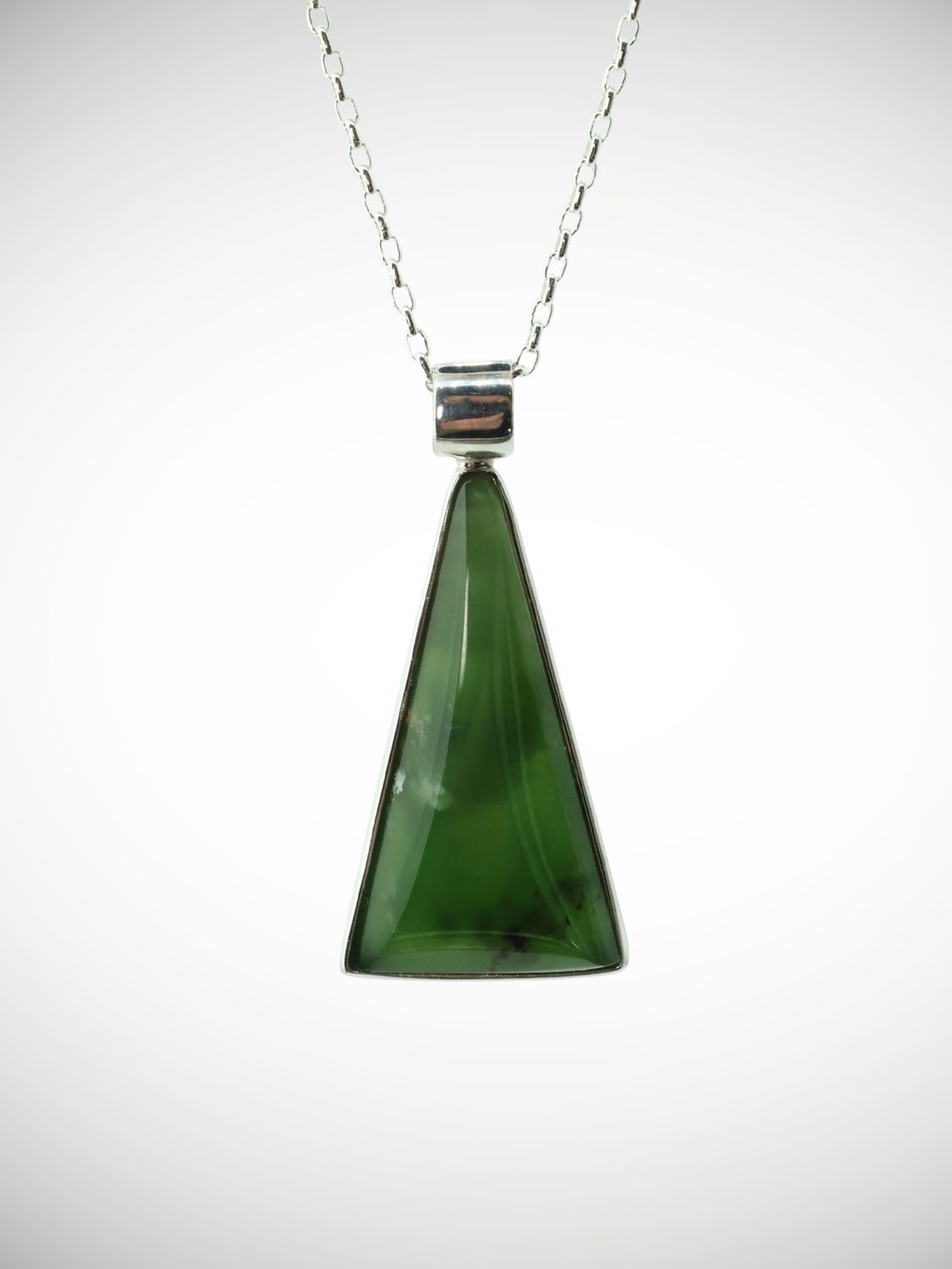 Moko Pounamu Genuine NZ Kahurangi Flower Greenstone & Sterling Silver Pendant - Haumoana