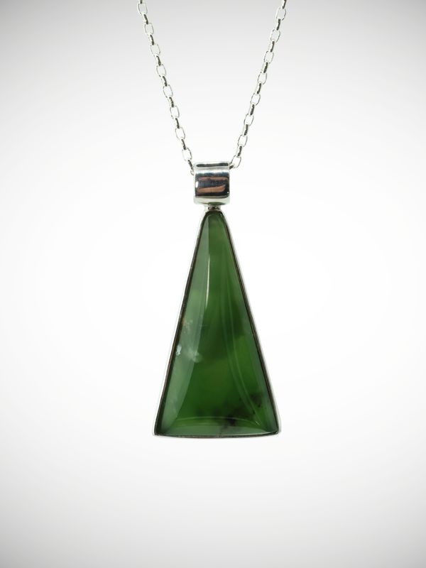 Moko Pounamu Genuine NZ Kahurangi Flower Greenstone & Sterling Silver Pendant - Haumoana