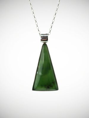 Moko Pounamu Genuine NZ Kahurangi Flower Greenstone & Sterling Silver Pendant - Haumoana