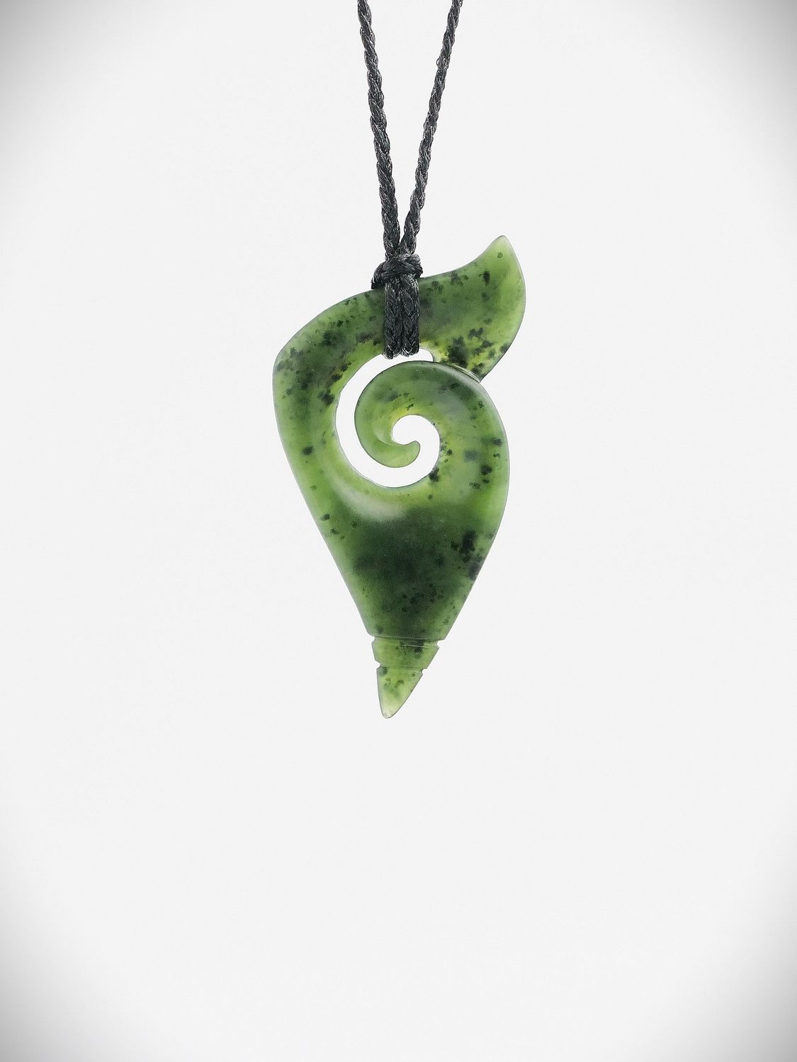Moko Pounamu Koru NZ Genuine Kawakawa Greenstone - Taharua
