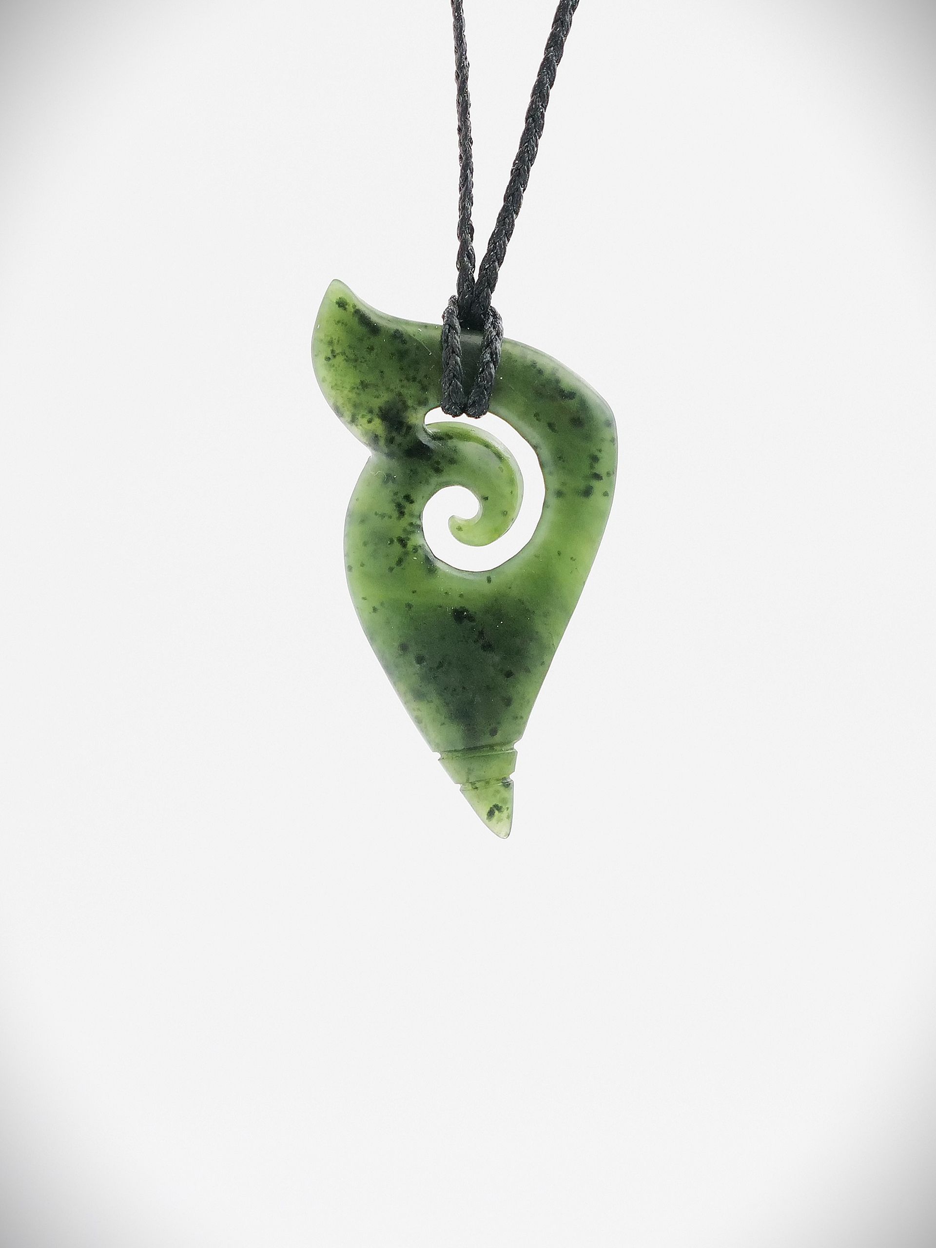 Moko Pounamu Koru NZ Genuine Kawakawa Greenstone - Taharua