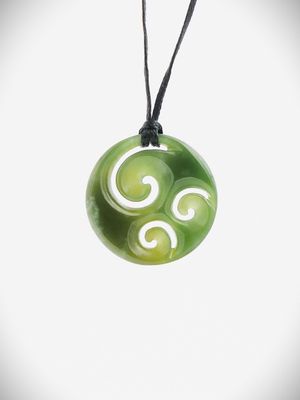 Moko Pounamu Porohita (Disc) NZ Genuine Kahotea Greenstone  - Kuratau