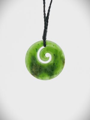 Moko Pounamu Koru NZ Genuine Kahurangi Flower Greenstone - Kereru