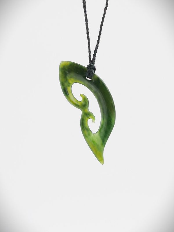 Moko Pounamu Koru NZ Genuine Kawakawa Greenstone - Nuhaka