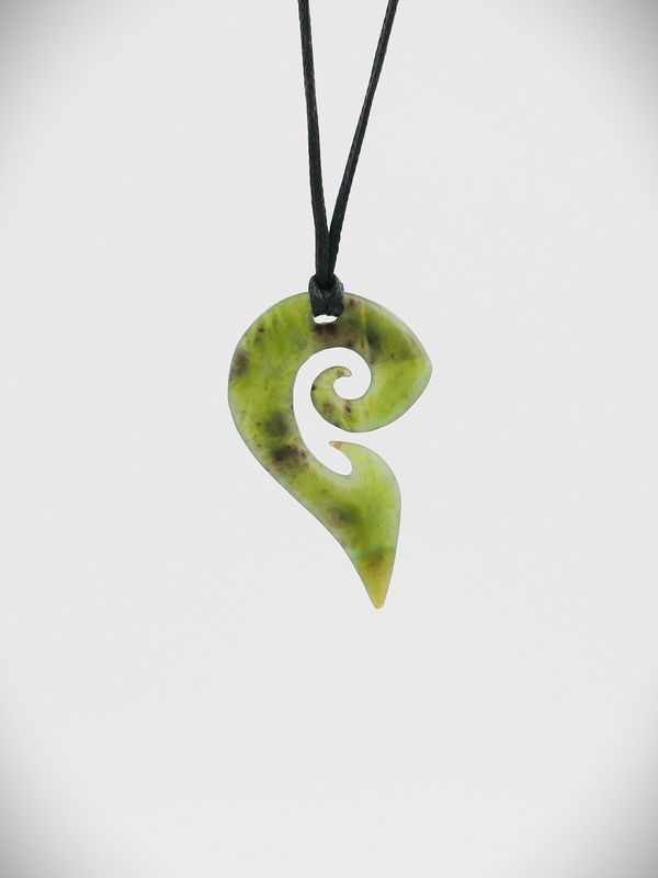 Moko Pounamu Contemporary Koru NZ Genuine Totoweka Greenstone - Ramahana