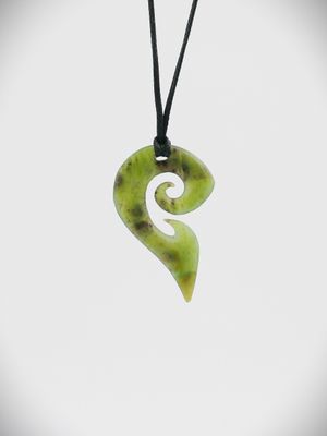 Moko Pounamu Contemporary Koru NZ Genuine Totoweka Greenstone - Ramahana