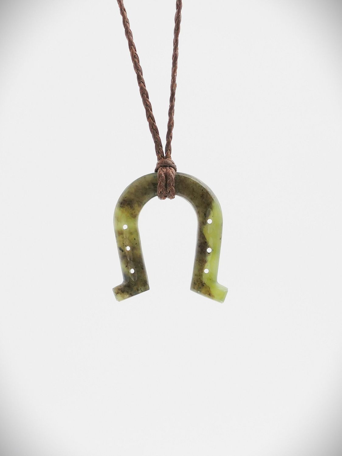 Moko Pounamu Horse Shoe NZ Genuine Totoweka Greenstone - Hu Hoiho