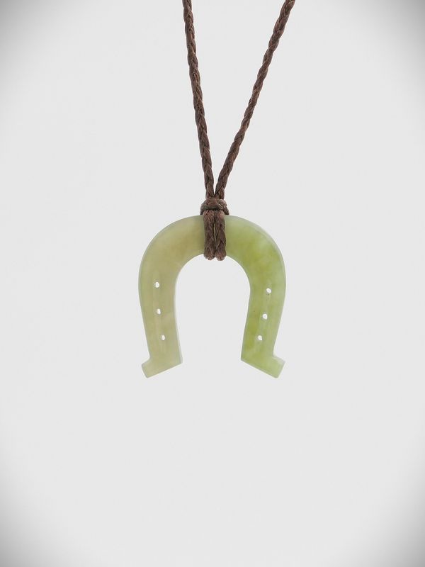 Moko Pounamu Horse Shoe NZ Genuine Inanga Greenstone - Kaimanawa