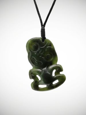 Greenstone hei tiki pendant