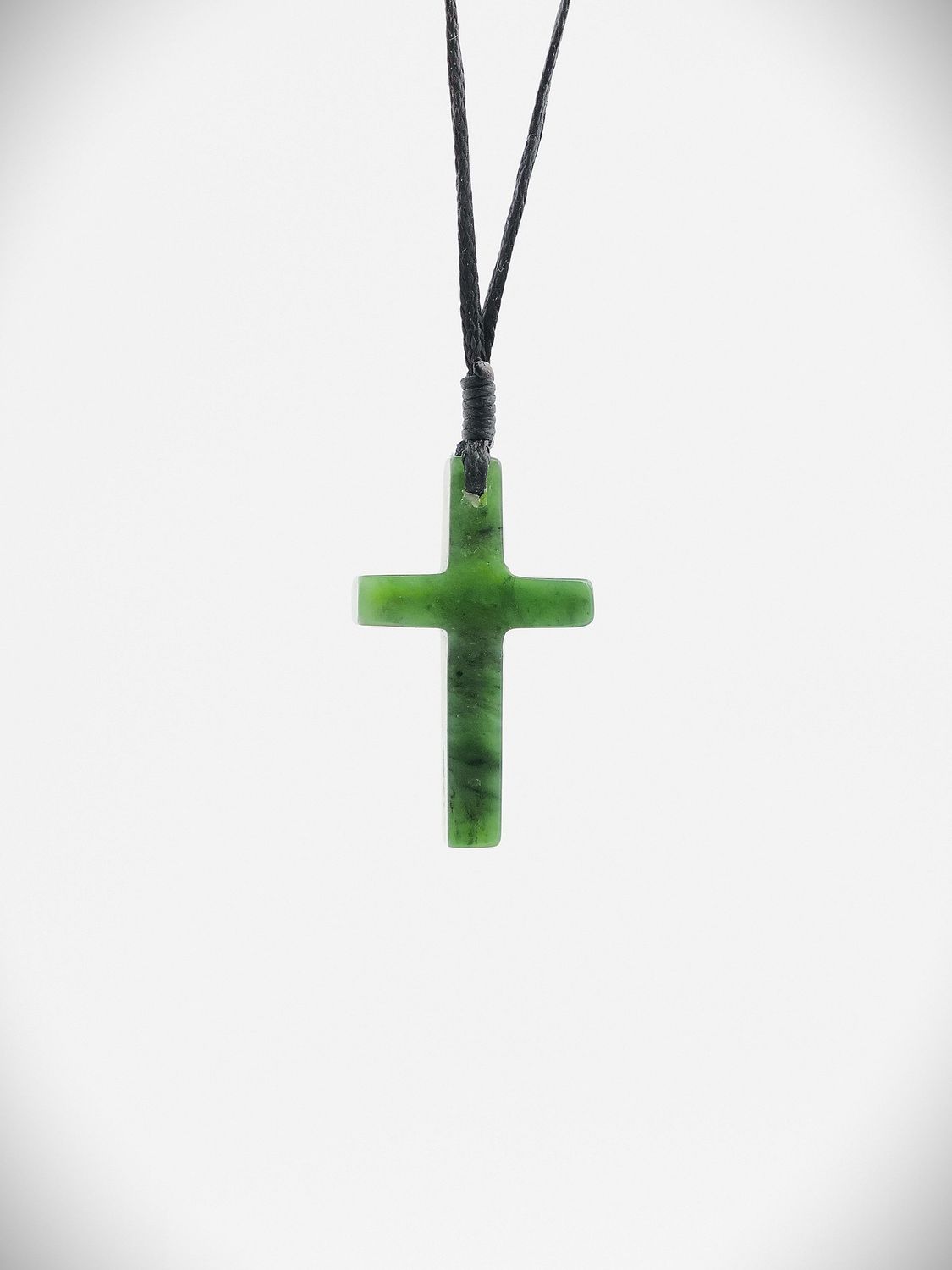 Moko Pounamu Cross NZ Genuine Kawakawa Greenstone - Ngatapa