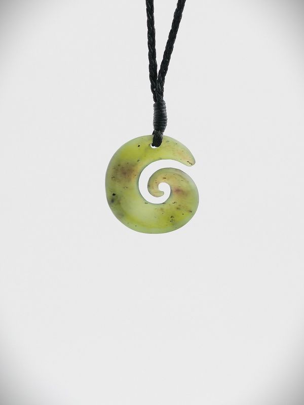 Moko Pounamu Koru NZ Genuine Totoweka Greenstone - Waingake