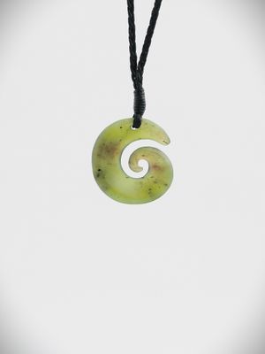 Moko Pounamu Koru NZ Genuine Totoweka Greenstone - Waingake
