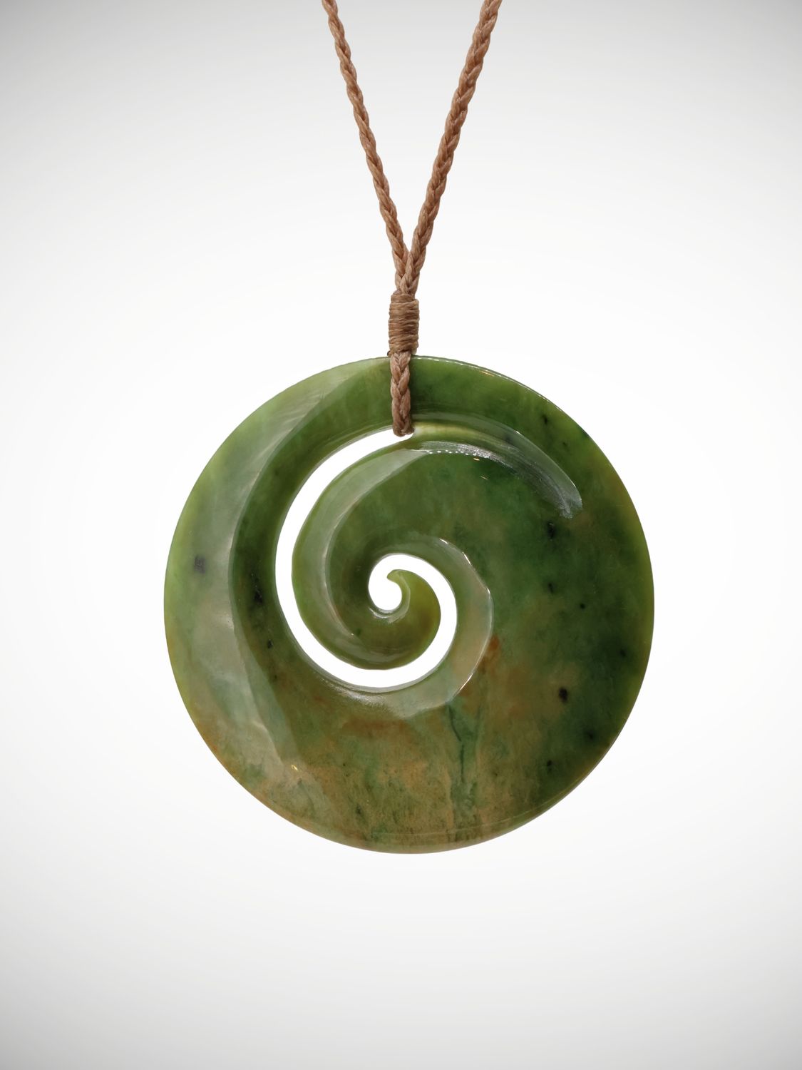Moko Pounamu Koru Genuine NZ Kahotea Flower Greenstone - Kaipakirikiri