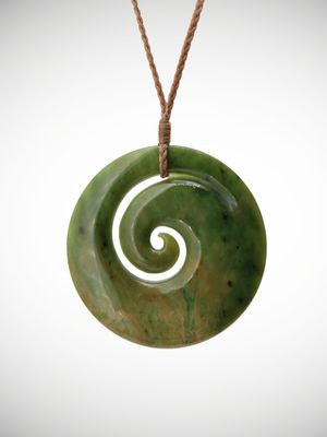 Moko Pounamu Koru Genuine NZ Raukaraka Greenstone - Kaipakirikiri