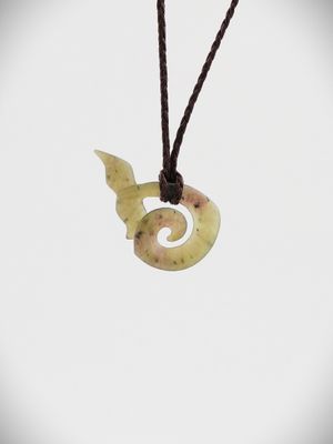 Moko Pounamu Whales Tail NZ Genuine Totoweka Greenstone - Manutuke