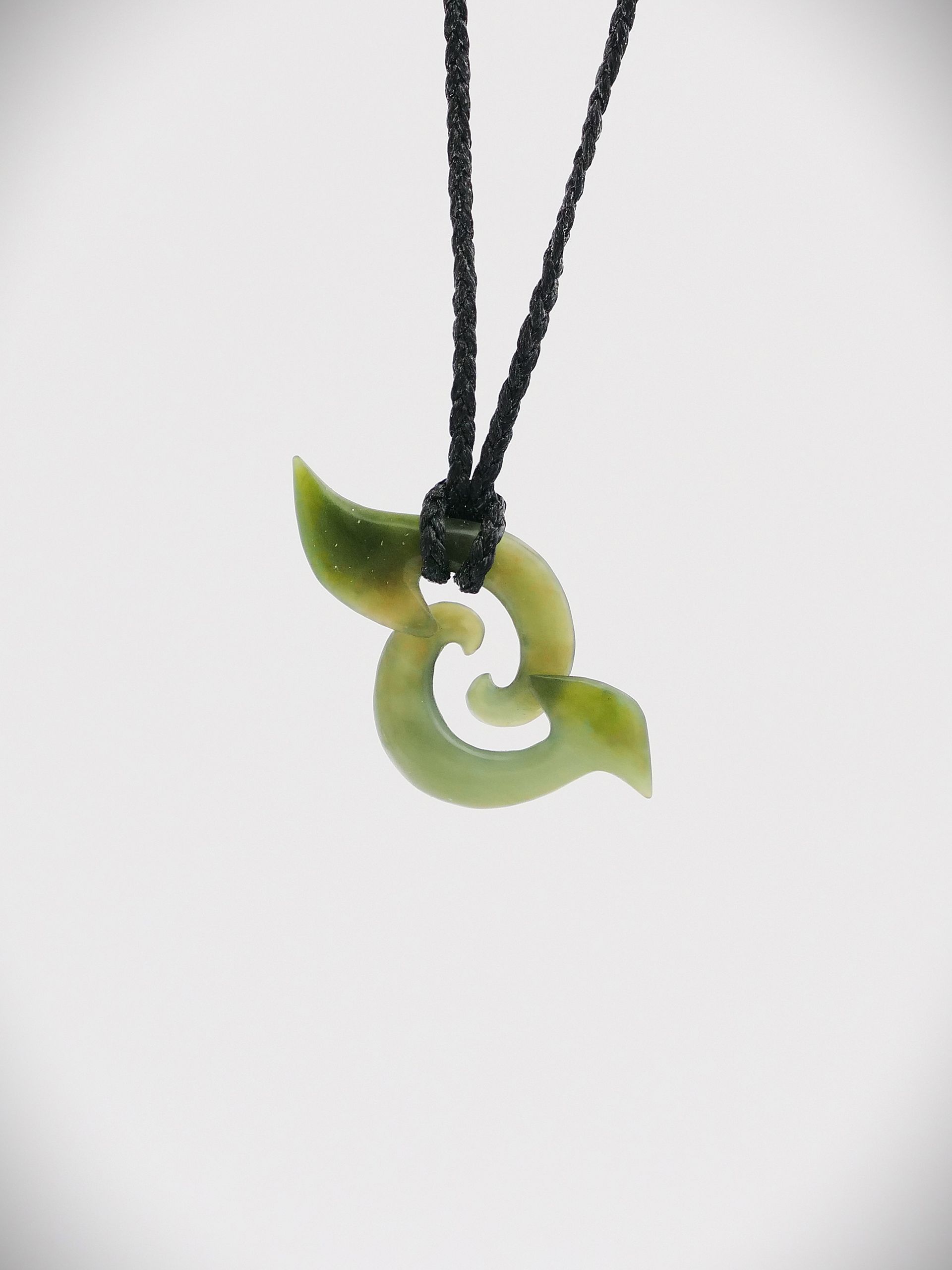 Moko Pounamu Double Koru NZ Genuine Inanga Greenstone - Hangaroa