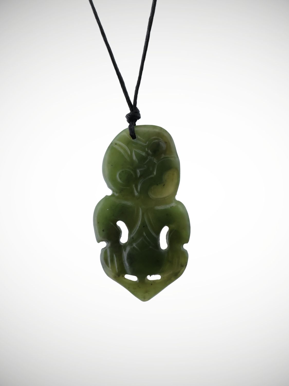 Moko Pounamu Hei Tiki Genuine NZ Kawakawa Greenstone - Kairua