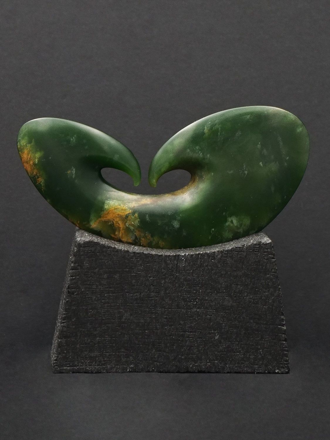 Moko Pounamu Heart Koru Marsden Flower Greenstone - Tahunga