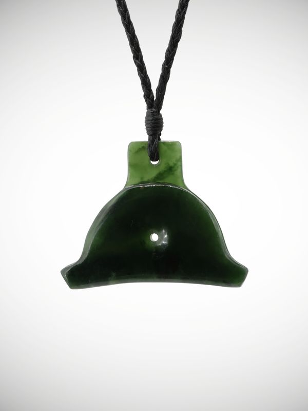 Moko Pounamu Shepherds Whistle Genuine NZ Kawakawa Greenstone - Kaitangiweka