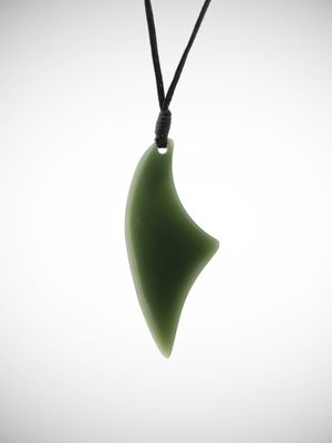 Moko Pounamu Contemporary Drop Genuine NZ Inanga Greenstone - Kaituna