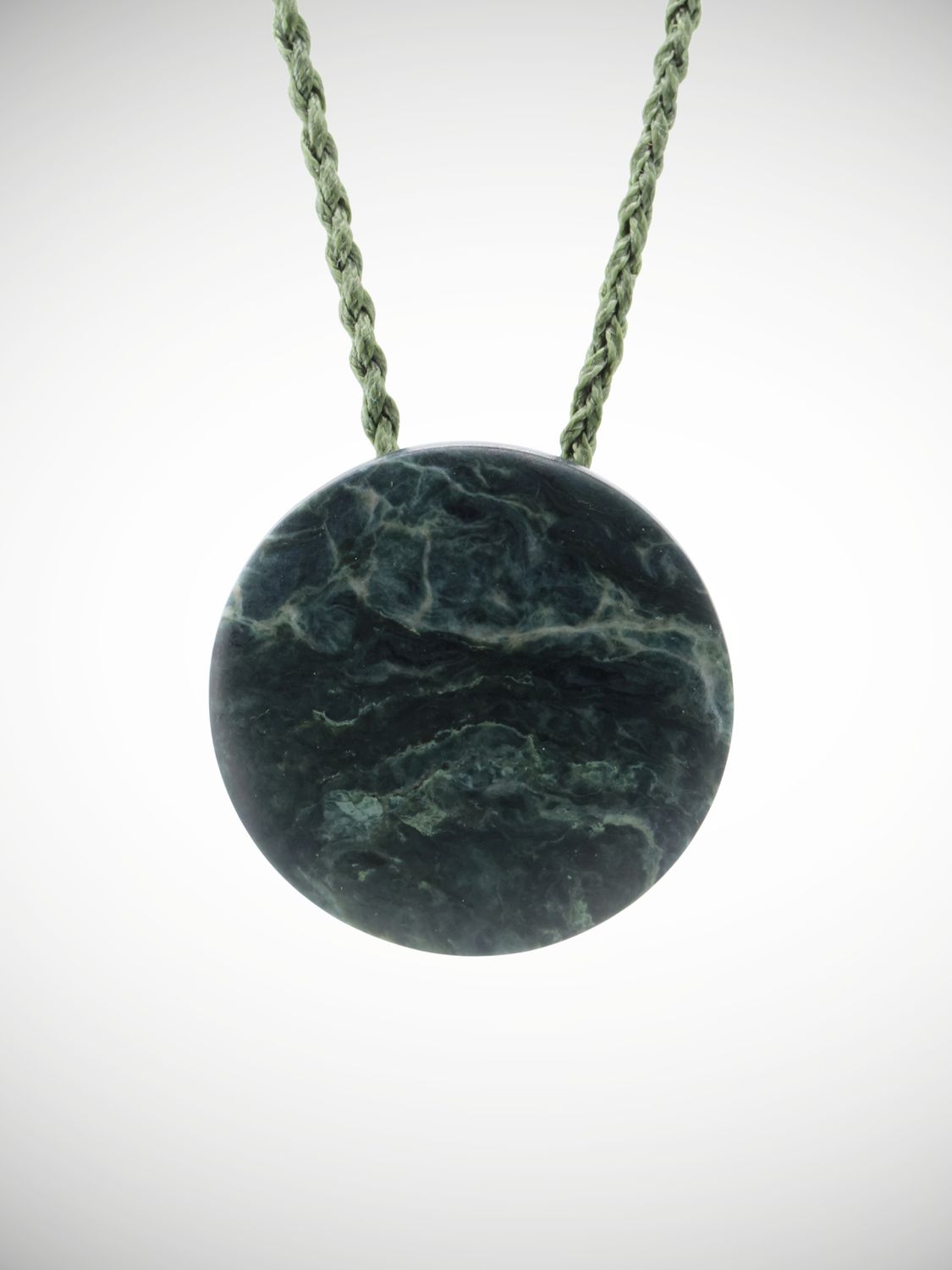 Moko Pounamu Porohita (Disc) Genuine NZ Te Tau Ihu Greenstone - Kaitoki