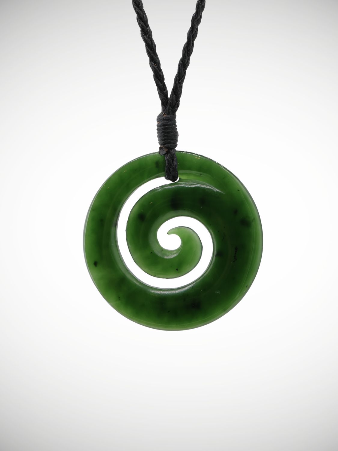 Moko Pounamu Koru Genuine NZ Kahurangi Greenstone - Kararoa