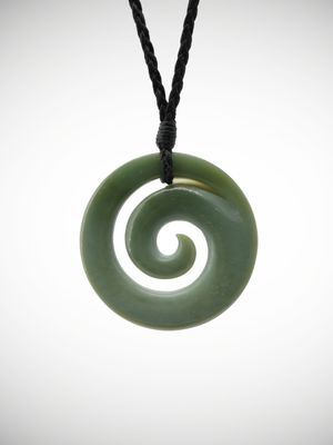 Moko Pounamu Koru Genuine NZ Inanga Greenstone - Kauroa