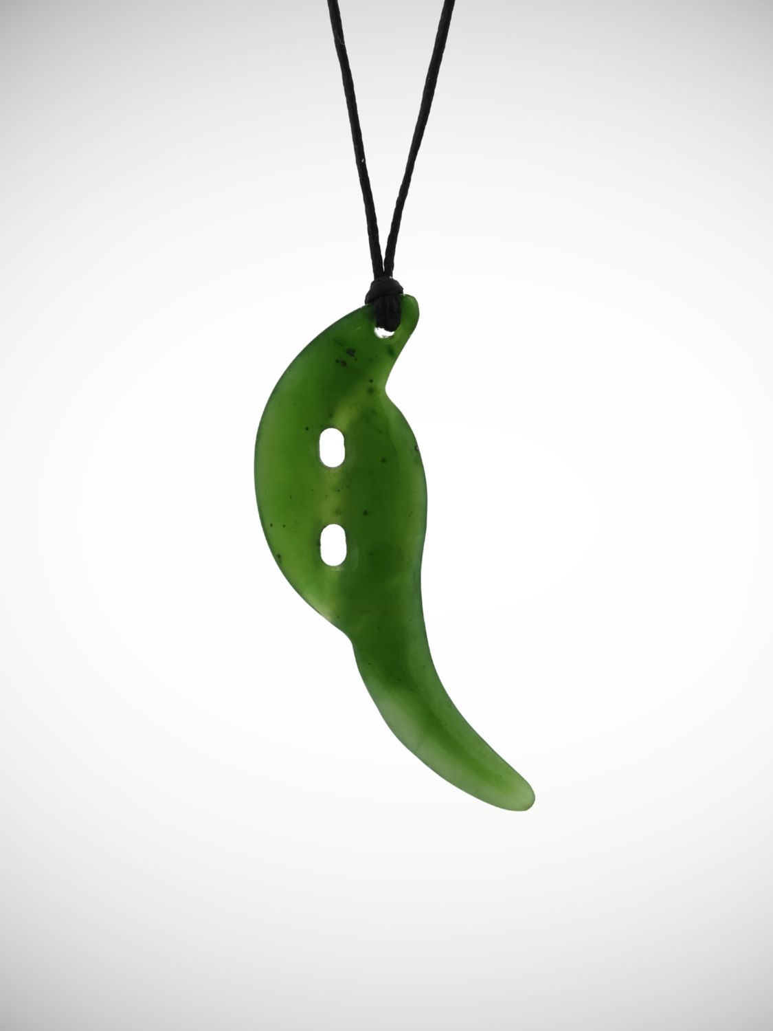 Moko Pounamu Kuru Drop Genuine NZ Kahurangi Greenstone - Keteketerau