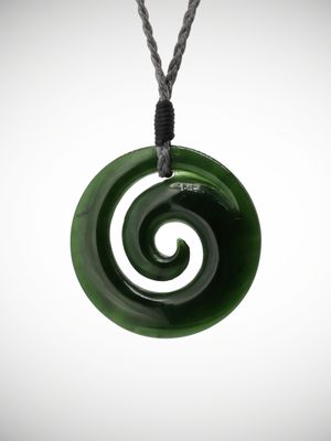 Moko Pounamu Koru Genuine NZ Kawakawa Greenstone - Kioreroa