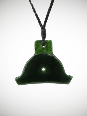Moko Pounamu Shepherds Whistle Genuine NZ Kawakawa Greenstone - Kiwinui