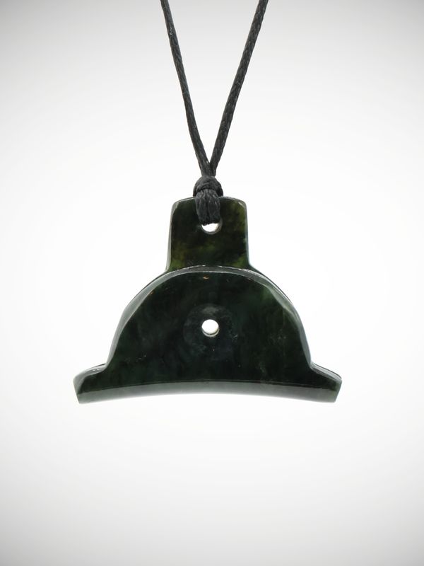 Moko Pounamu Shepherds Whistle Genuine NZ Kawakawa Greenstone - Kihitu
