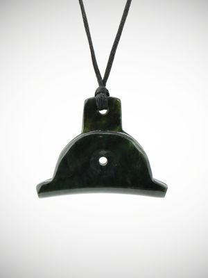 Moko Pounamu Shepherds Whistle Genuine NZ Kawakawa Greenstone - Kihitu
