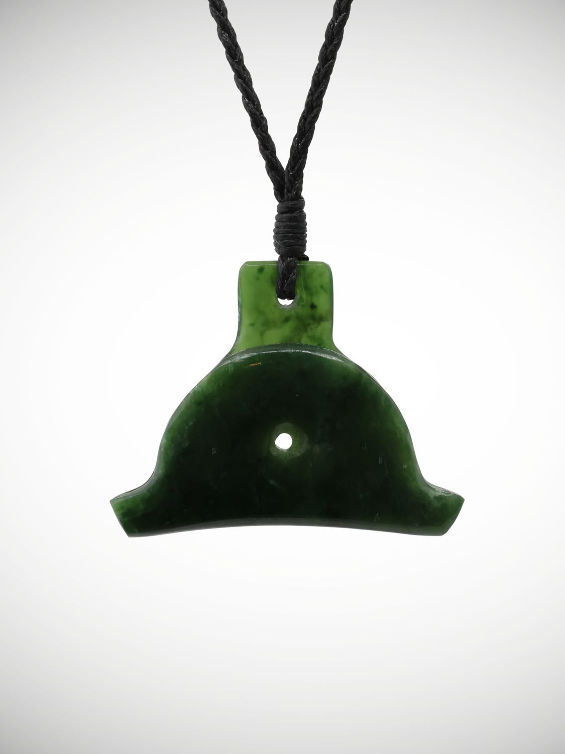 Moko Pounamu Shepherds Whistle Genuine NZ Kawakawa Greenstone - Kohukohunui
