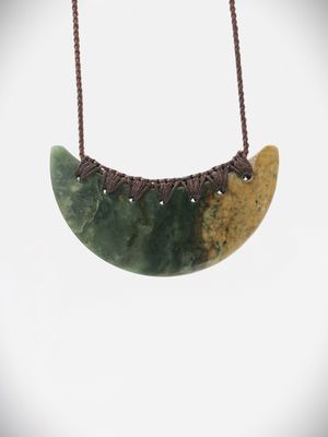 Moko Pounamu Kouma (Breastplate) NZ Genuine Raukaraka Greenstone - Manutuke