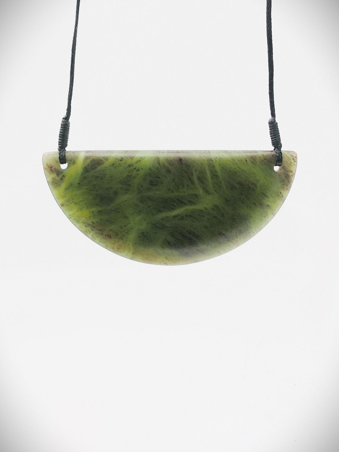 Moko Pounamu Kouma (Breastplate) NZ Genuine Totoweka Greenstone - Maraetotara