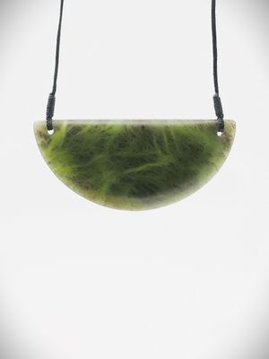 Moko Pounamu Kouma (Breastplate) NZ Genuine Totoweka Greenstone - Maraetotara