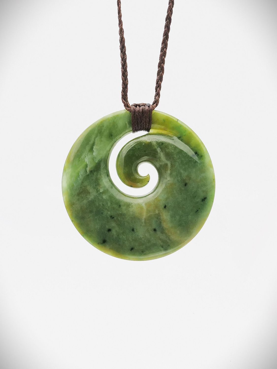 Moko Pounamu Koru Genuine NZ Raukaraka Greenstone - Nukuhou