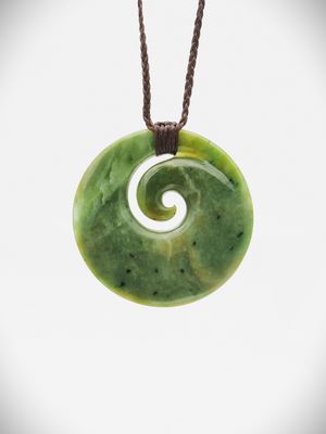 Moko Pounamu Koru Genuine NZ Raukaraka Greenstone - Nukuhou