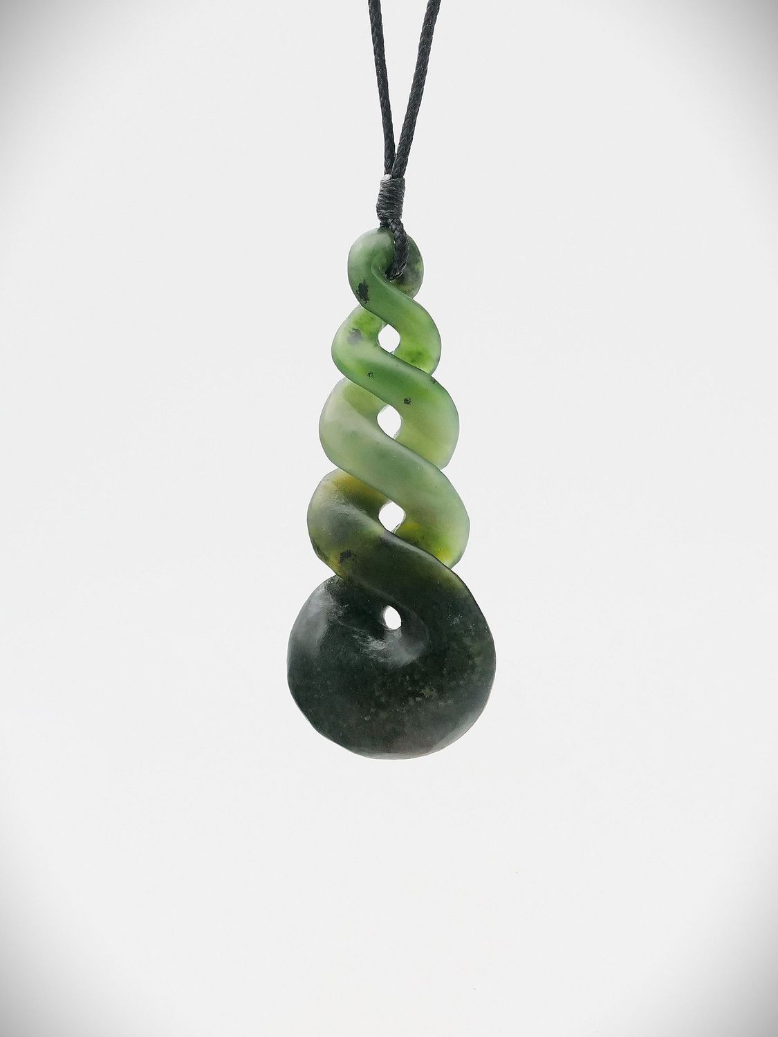 Moko Pounamu Quadruple Pikorua NZ Genuine Kawakawa Greenstone - Kaipakirikiri