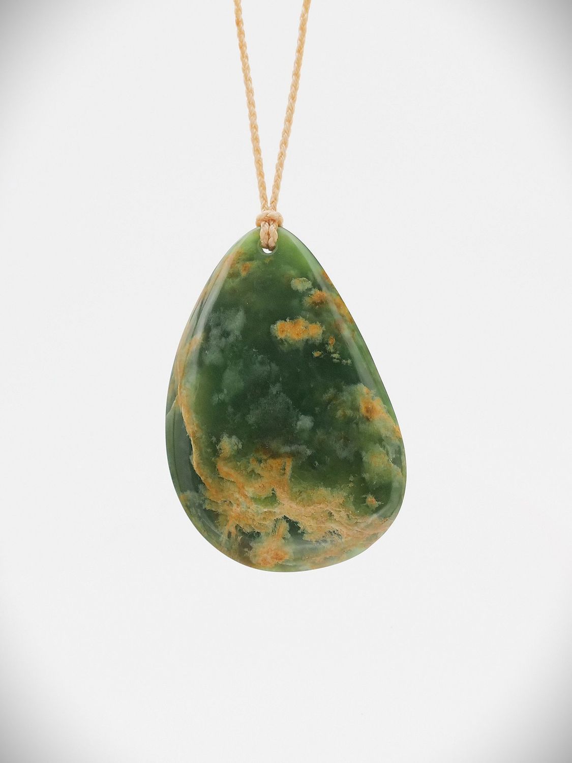 Moko Pounamu Roimata (Teardrop) NZ Genuine Kahurangi Flower Greenstone - Pukehinau