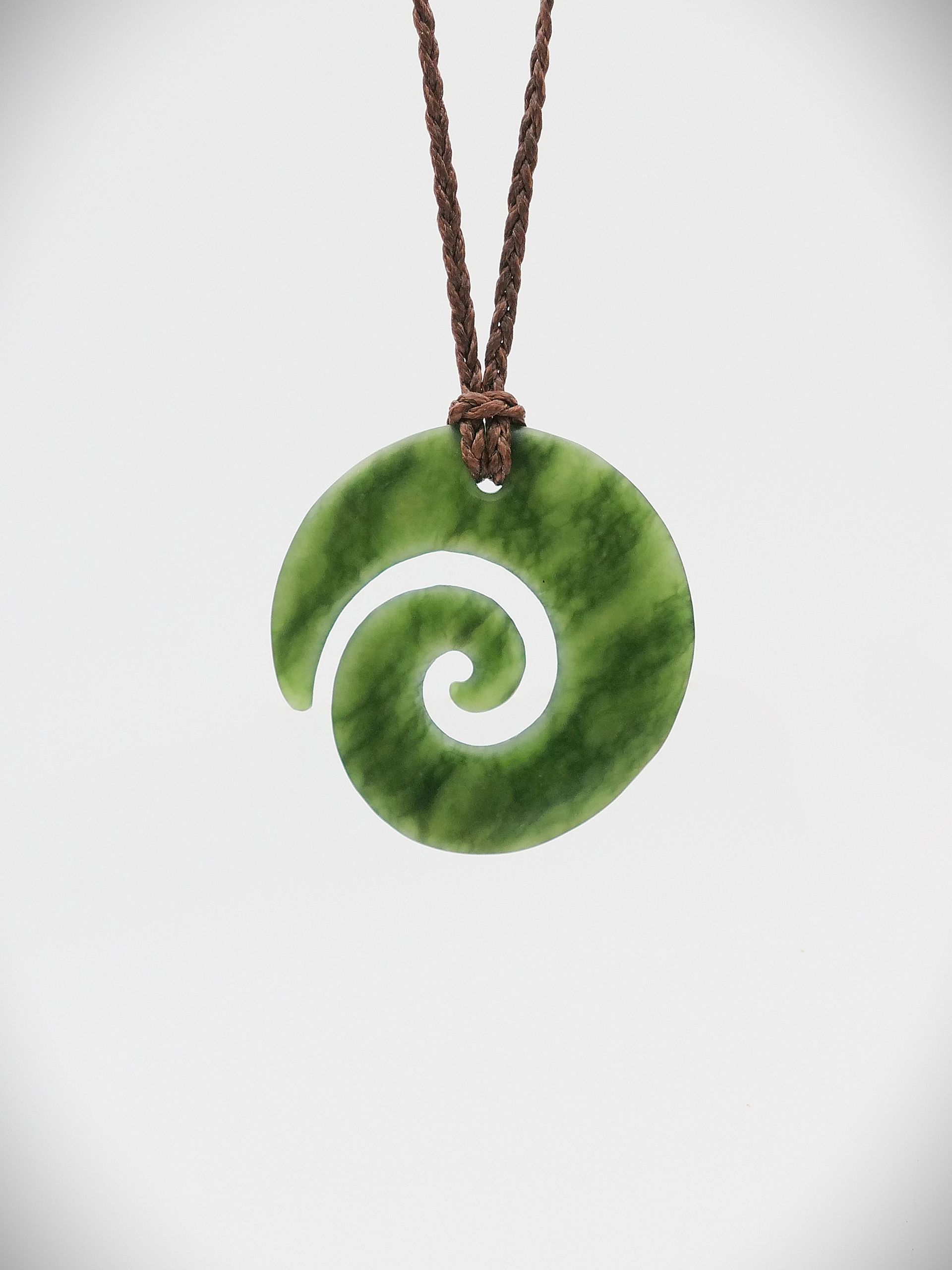 Moko Pounamu Koru NZ Genuine Kawakawa Greenstone - Wharekauhau