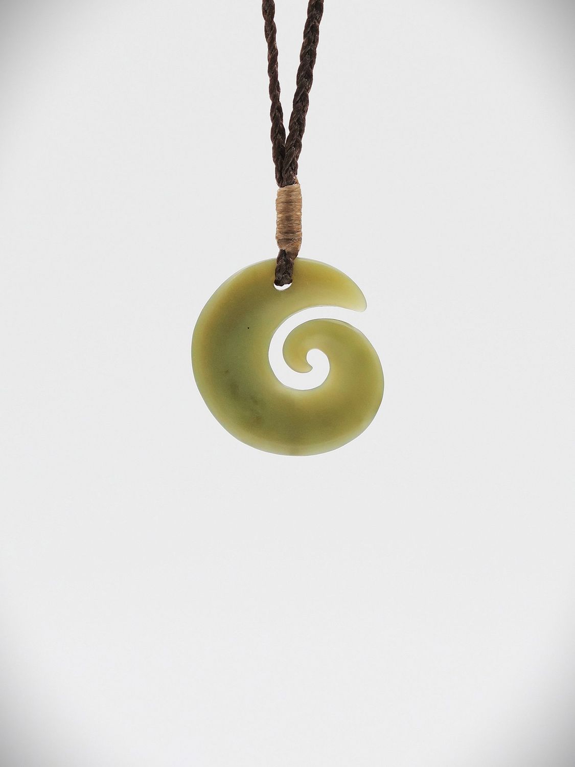 Moko Pounamu Koru NZ Genuine Inanga Greenstone - Kairakau