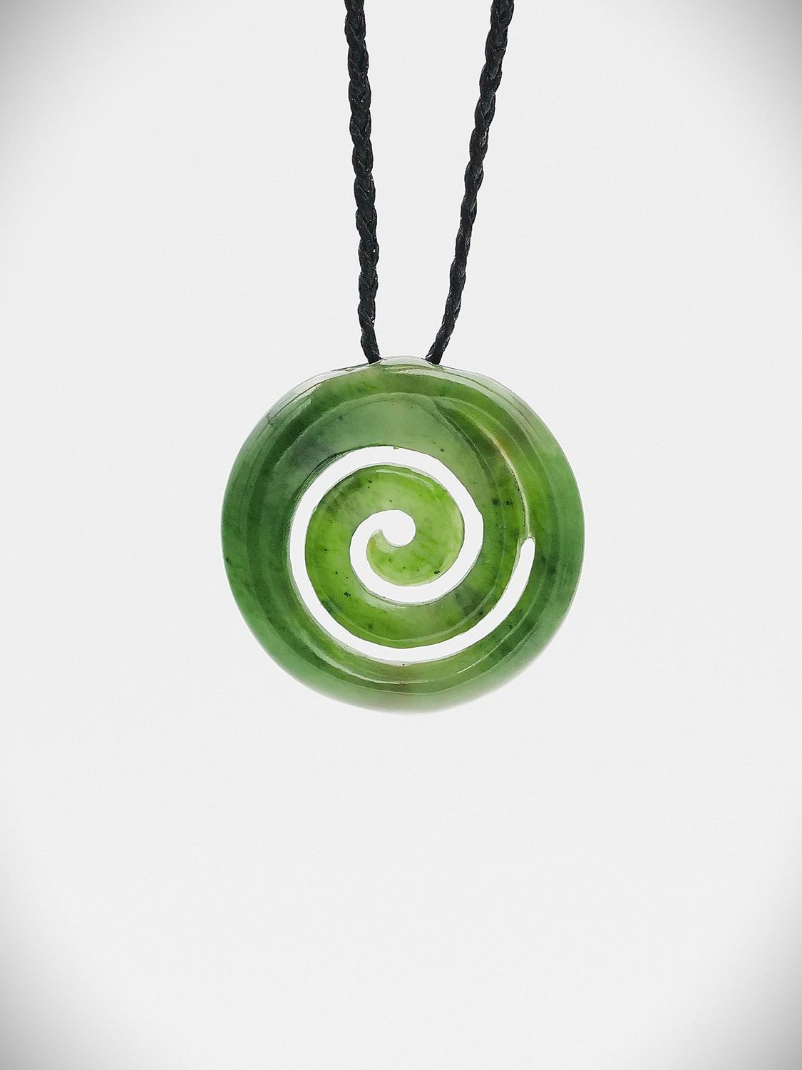 Moko Pounamu Koru NZ Genuine Kahurangi Greenstone - Waihou