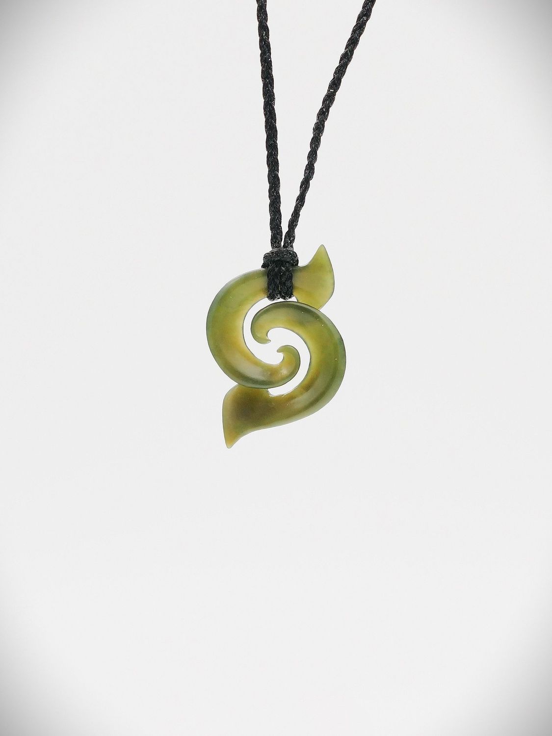 Moko Pounamu Double Koru NZ Genuine Inanga Greenstone - Matokitoki