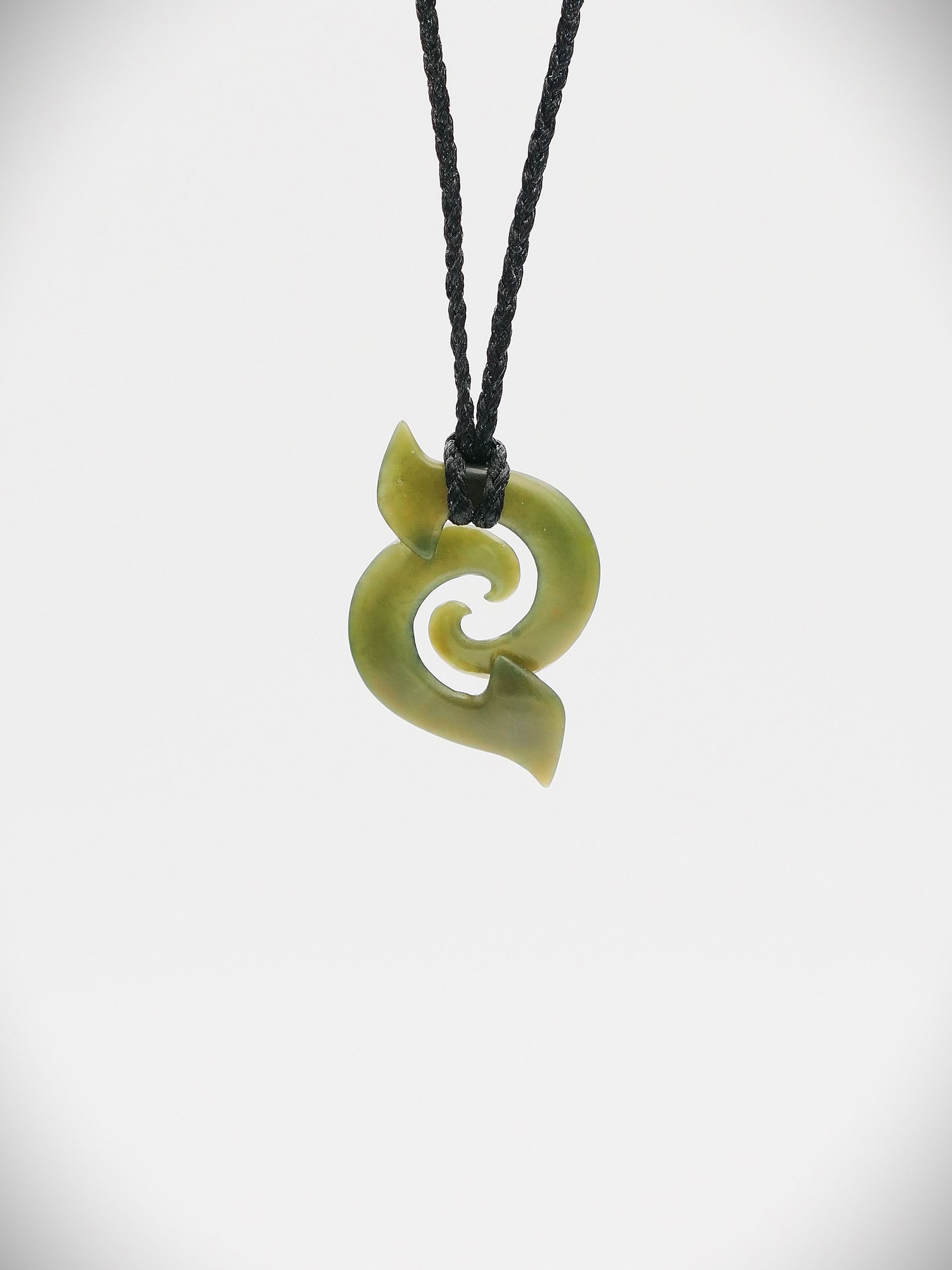 Moko Pounamu Double Koru NZ Genuine Inanga Greenstone - Matokitoki