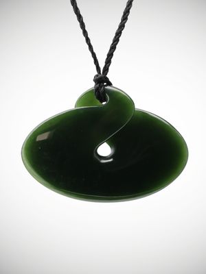 Moko Pounamu Single Pikorua Genuine  NZ Kawakawa Greenstone - Kaharoa