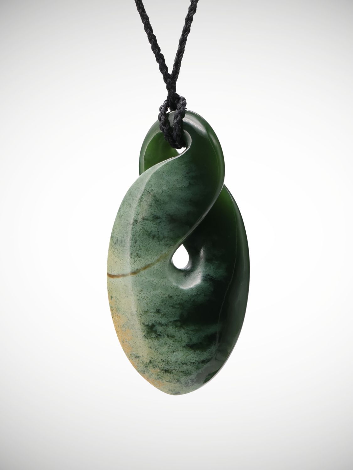 Moko Pounamu Single Pikorua Genuine  NZ Kawakawa Flower Greenstone - Auripo