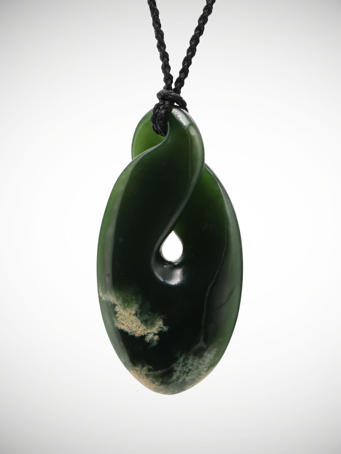 Moko Pounamu Single Pikorua Genuine  NZ Kawakawa Flower Greenstone - Aukati