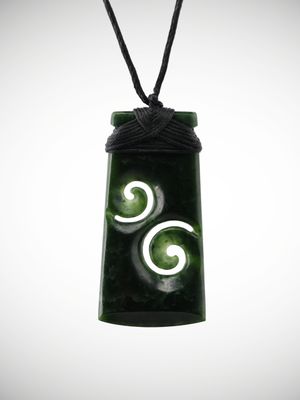 Moko Pounamu Toki Koru Genuine NZ Kawakawa Greenstone - Arapito